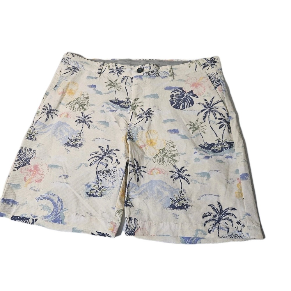 Tommy Bahama‎ Hawaiian Zone Shorts 36 Men Beach Island  Stretch Nylon Palm Trees